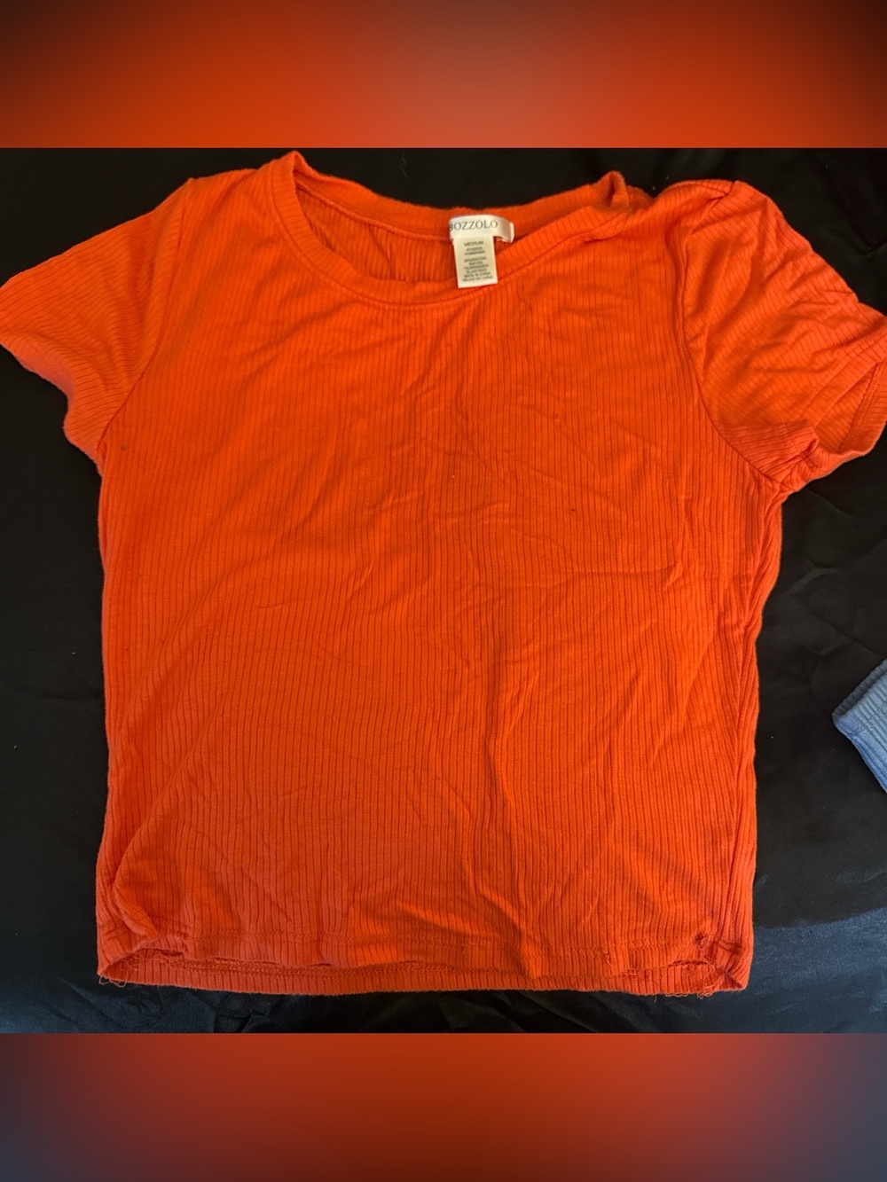 Bozzolo Ribbed Short Sleeve Tee in Orange